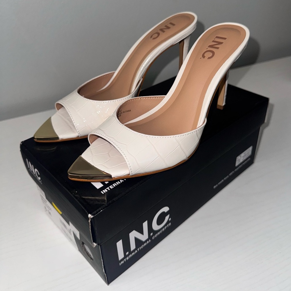 INC International Concepts Women's White Heels